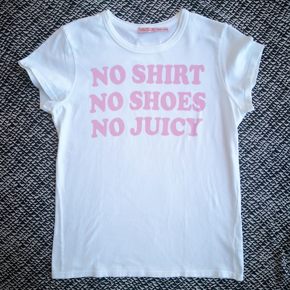 JUICY COUTURE White No No Shoes Tee Shirt